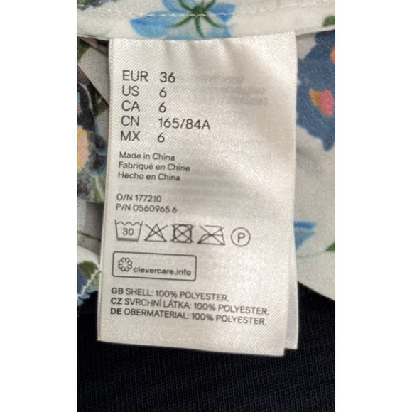 ERDEM x H&M Pleated A-Line Sleeveless Floral Top Victorian Romantic Coquette, 6 - Picture 9 of 9